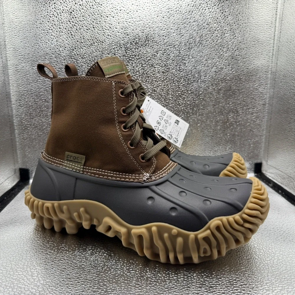 Size 13 Crocs Cypress Boot Salehe Bembury Taro Brown New Pollex Duck Boots Mens